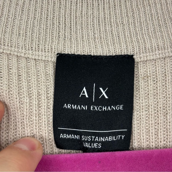 A/X Armani Exchange Men’s Cotton Collegiate V-Neck Ribbed Cardigan Large NWT - Picture 7 of 13